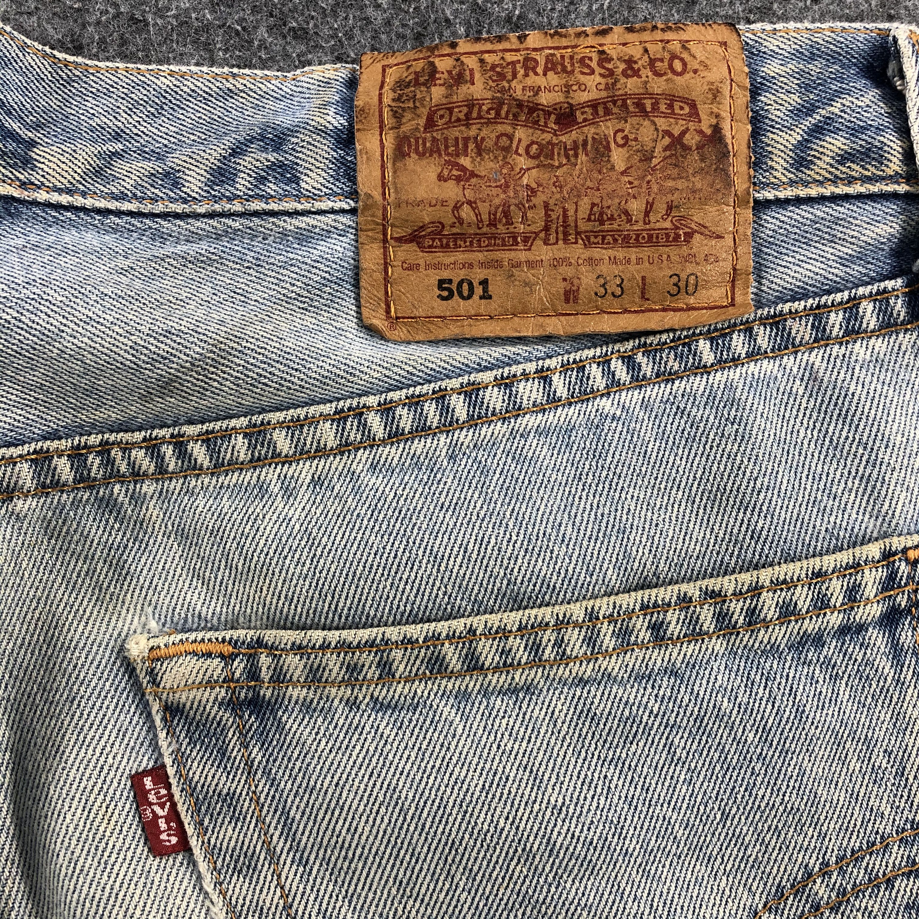 Levi's Vintage 90s Levis 501 Jeans Rusty Wash Denim KJ336 Size US 32 / EU 48 - 5 Thumbnail