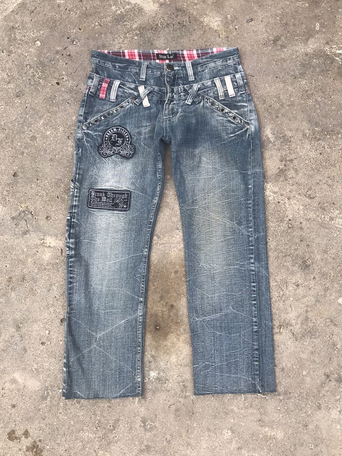 Japanese Brand Wild Life Skull Double Waist Carpenter Cropped Jeans Size US 34 / EU 50 - 1 Thumbnail