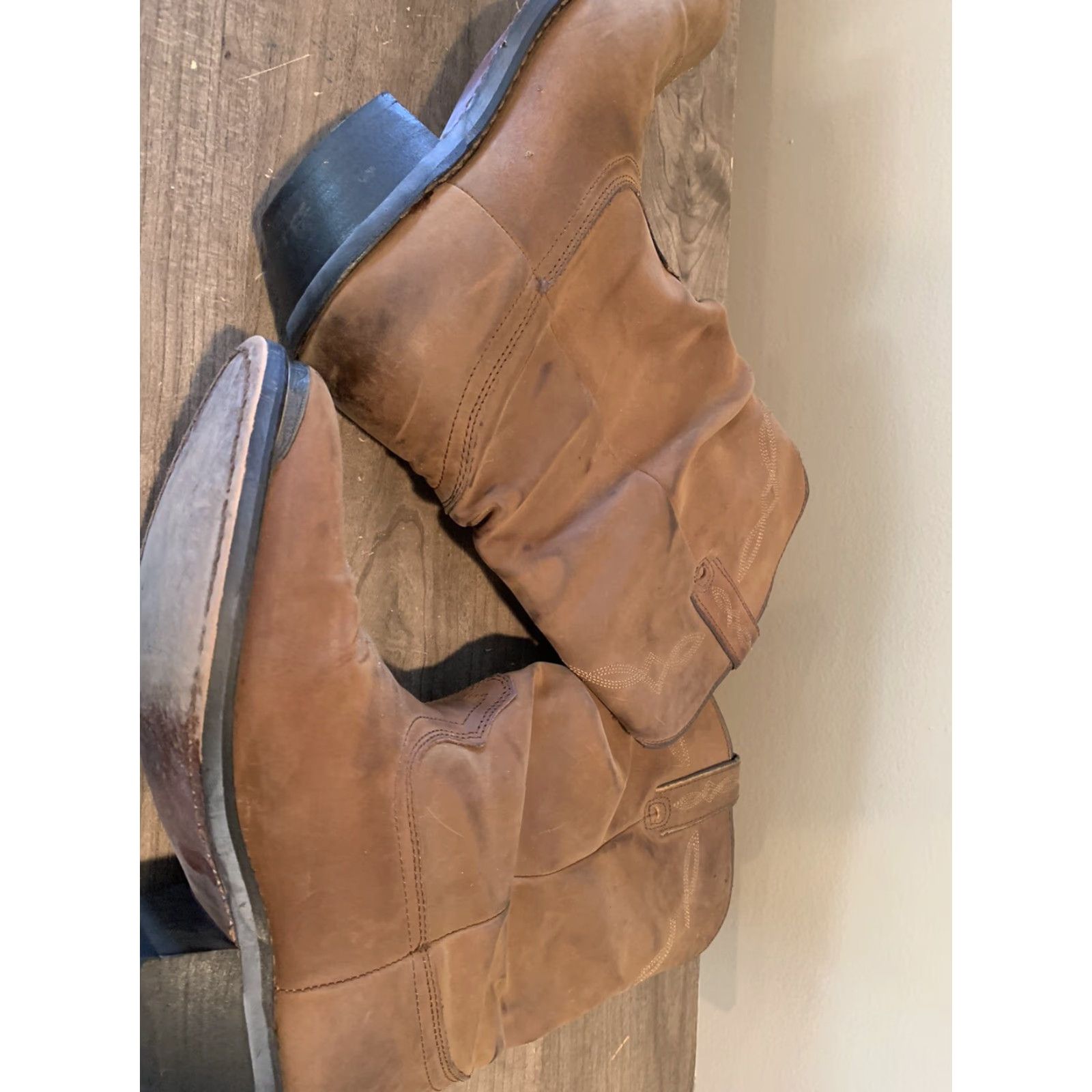 Vintage Womens Size 9 SHYANNE Shy Slouch Brown Leather Western Cowgirl Boots Womens Boots Brown Leather Western Cowgirl Slouch Shy 9 Mens? Size US 9 / IT 39 - 7 Thumbnail