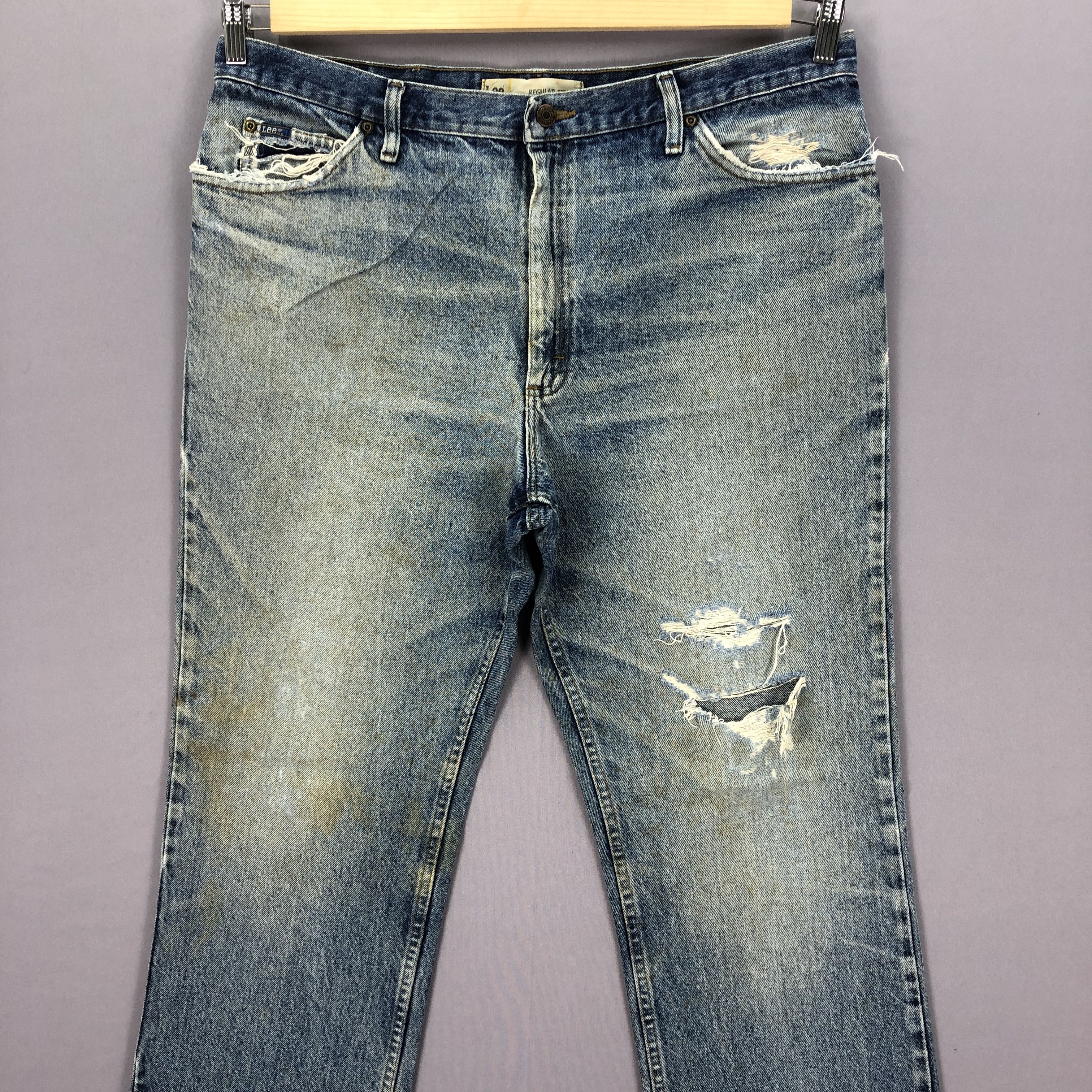 Lee Vintage Y2K Lee Stonewash Jeans Lee Cowboys Faded Denim Size US 38 / EU 54 - 3 Thumbnail