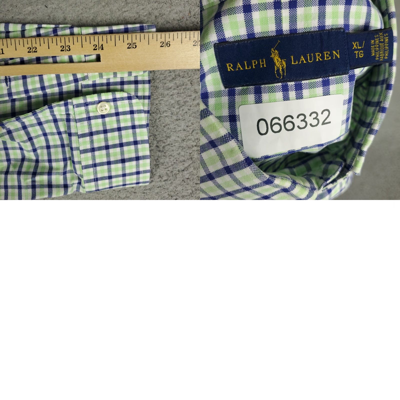 Ralph Lauren Ralph Lauren Shirt Mens XL Green Blue Check Pony Button Up Long Sleeve Shirt Size US XL / EU 56 / 4 - 8 Thumbnail