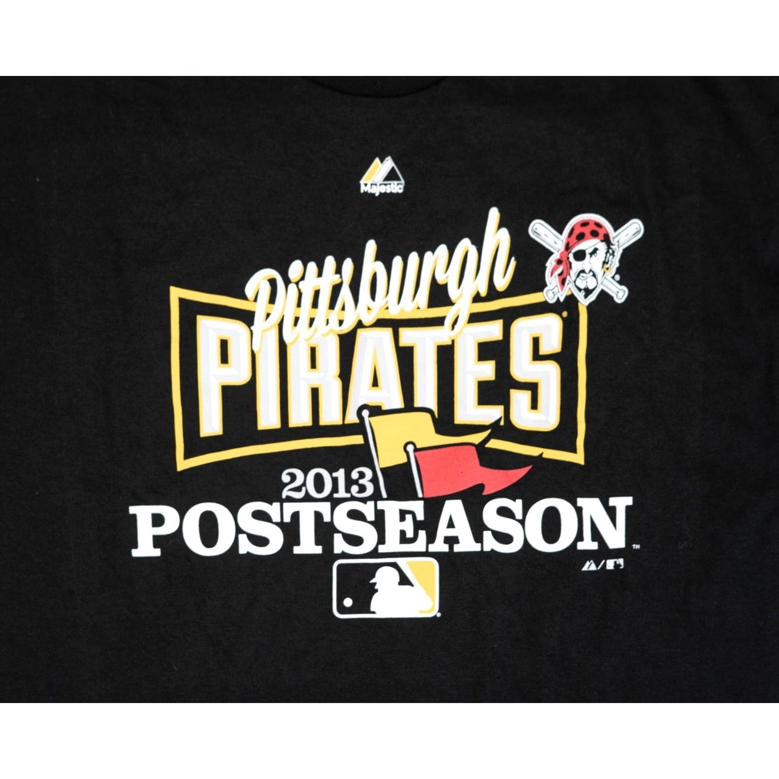 MLB VINTAGE Majestic MLB Pittsburgh Pirates T-Shirt Men XL NWT NWT 2013 Post Season Black Crew Neck Short Sleeve Pirates Logo MLB Sports Size US XL / EU 56 / 4 - 3 Thumbnail
