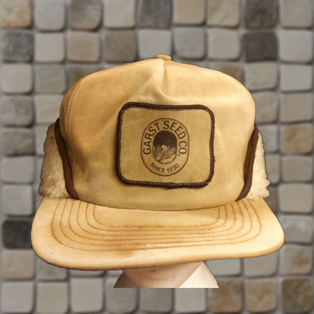 Vintage Vintage Garst Seed Corn Faux Suede Trapper Hat Beige Large L Men Workwear Cap Size US L / EU 52-54 / 3 - 1 Thumbnail