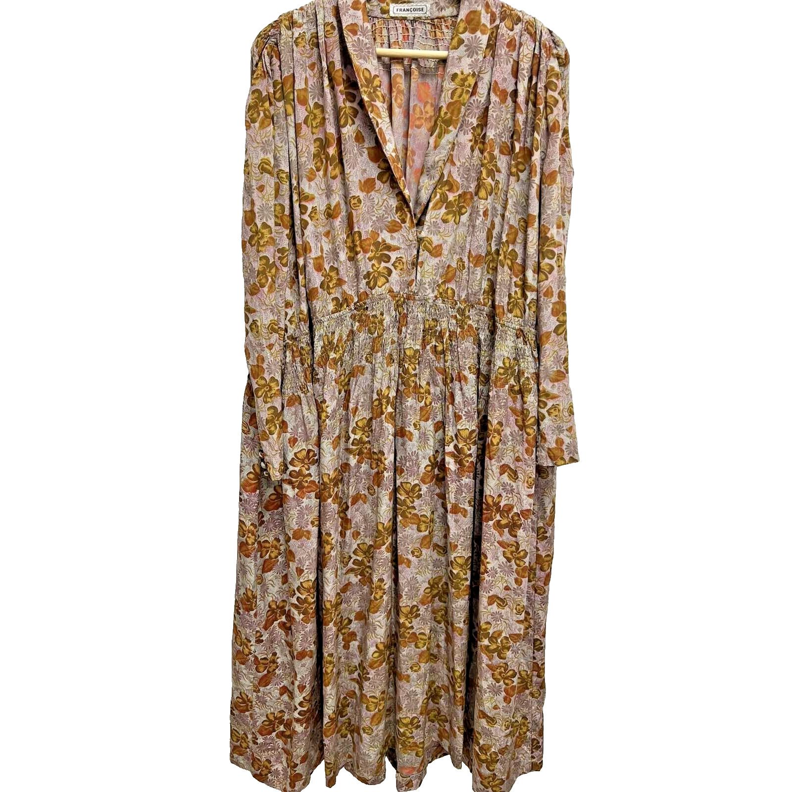 Franceschetti Francoise Floral Vintage Fall Cott maxi Dress Size L A000662 Size L / US 10 / IT 46 - 1 Thumbnail