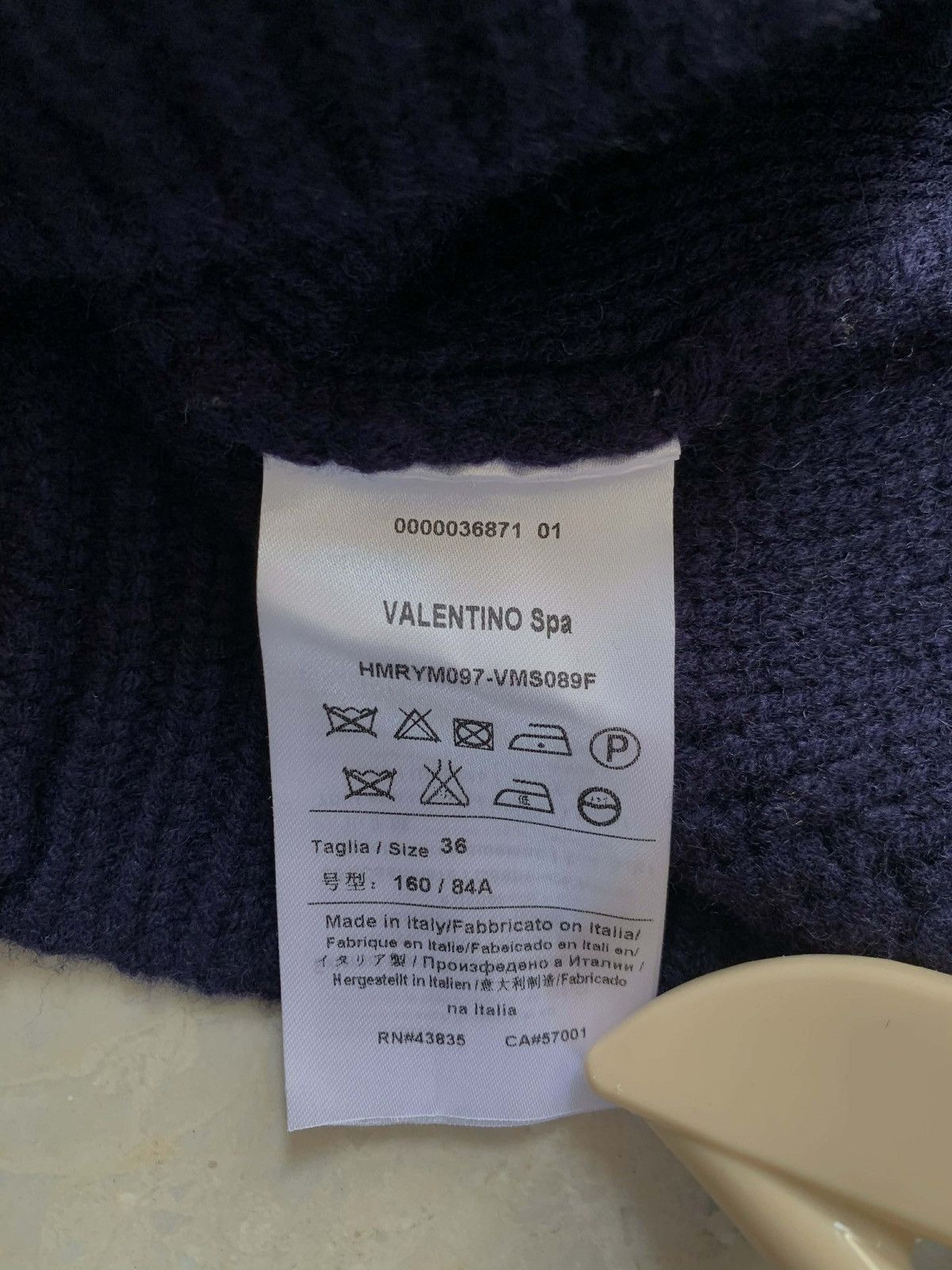 Valentino Valentino Navy Blue Embellished Cable Knit Sweater Size XS / US 0-2 / IT 36-38 - 5 Thumbnail