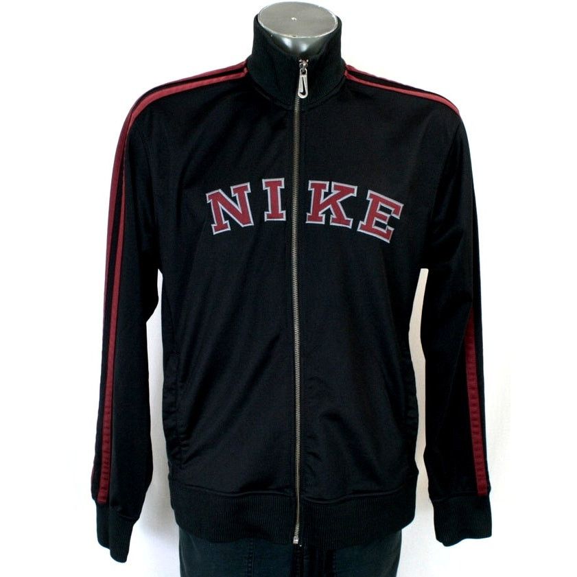 Nike × Vintage Vintage Y2K Nike Varsity Spell Out Black Track Jacket Size US L / EU 52-54 / 3 - 1 Thumbnail