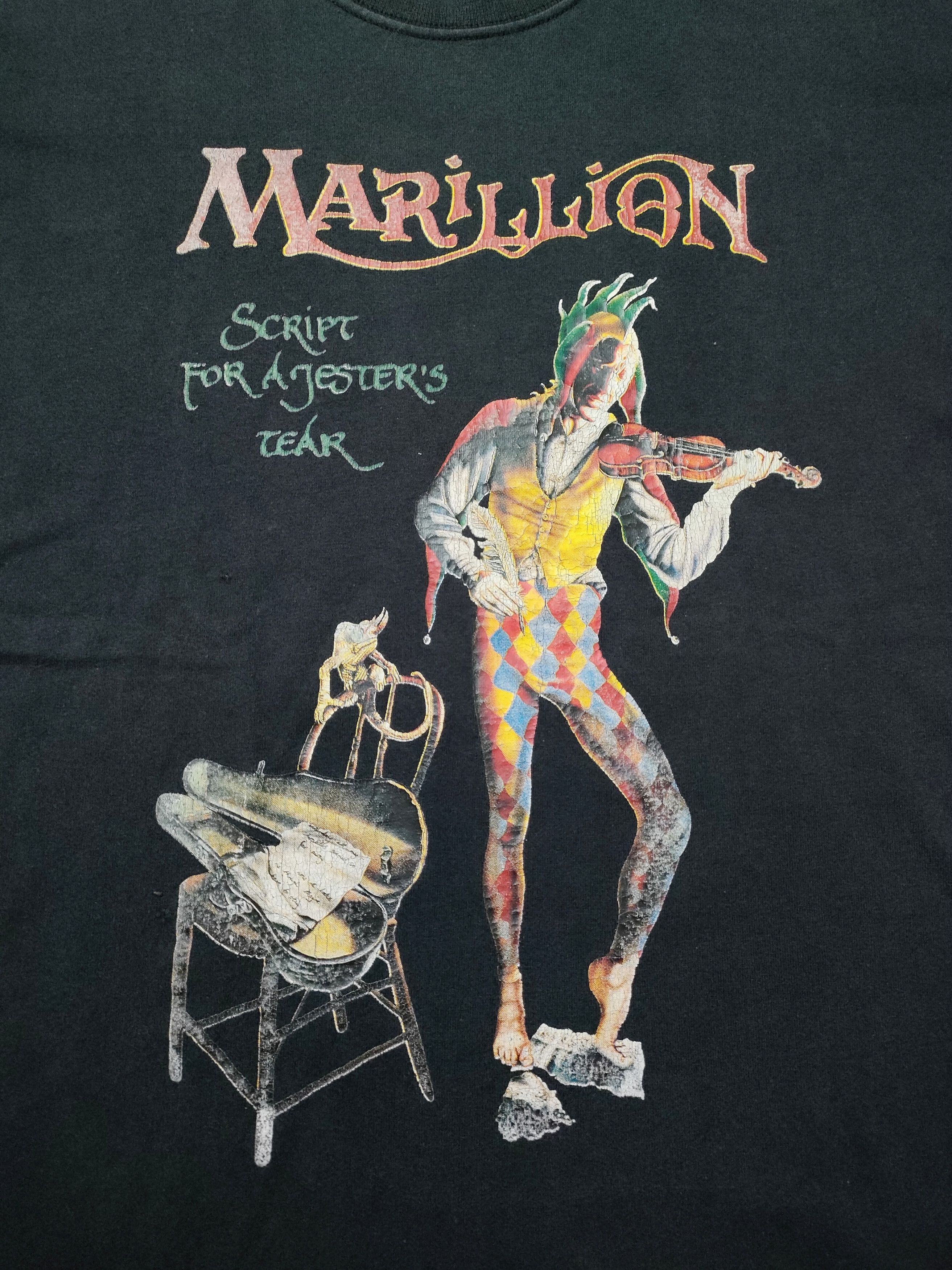 Band Tees × Vintage Vintage 90s MARILLION SCRIPT FOR AJESTER'S TEAR Rock T-Shirt Size US L / EU 52-54 / 3 - 2 Thumbnail