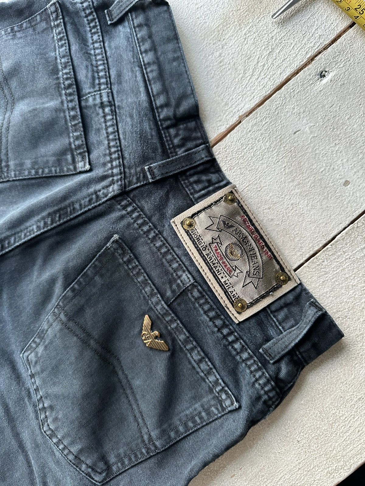 Armani 🚨Y2K WOMEN ARMANI JEANS WITH LOGO AVANT GARDE DENIM PANTS Size 29" - 5 Thumbnail