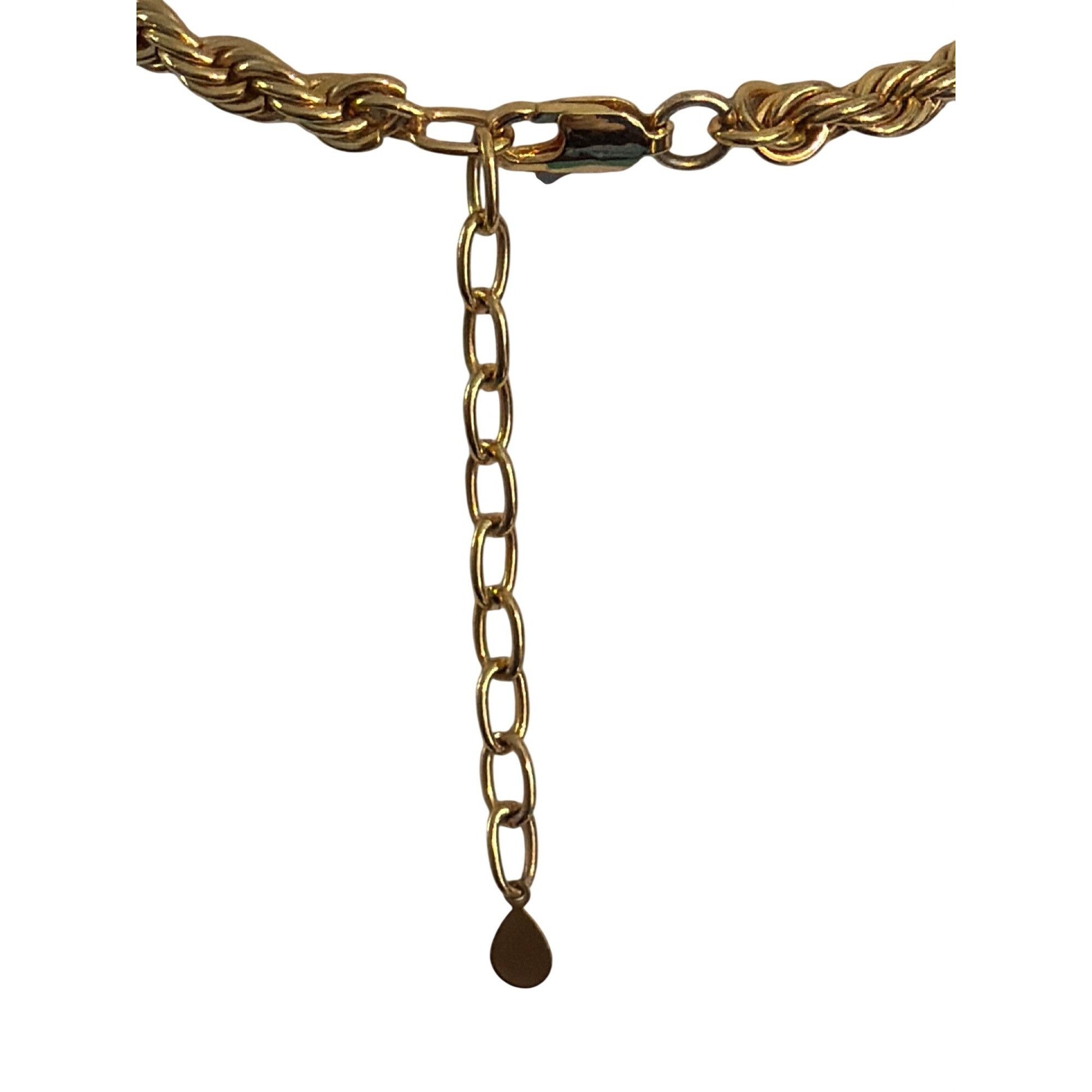 Other Vintage Gold Tone Rope Twist Chain Necklace Adjustable Clasp Size ONE SIZE - 4 Thumbnail