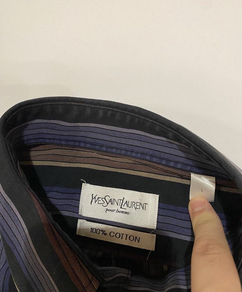 Vintage × Yves Saint Laurent Yves Saint Laurent Vintage Shirt YSL shirt y2k striped L Size US L / EU 52-54 / 3 - 4 Thumbnail