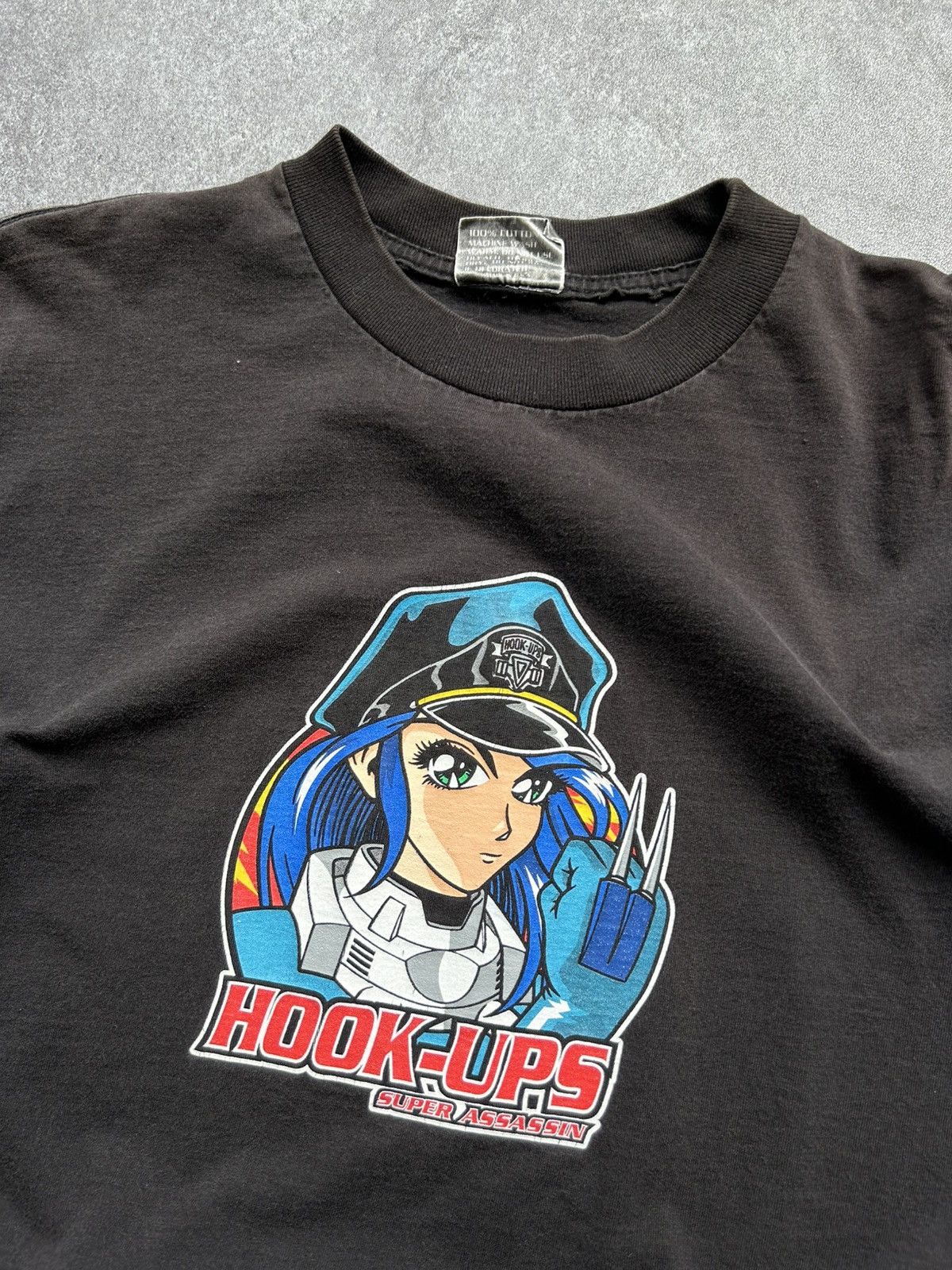 Hook-Ups Vintage 1990s Hook Ups Super Assassin Skate Tee GRAIL Size US L / EU 52-54 / 3 - 3 Thumbnail
