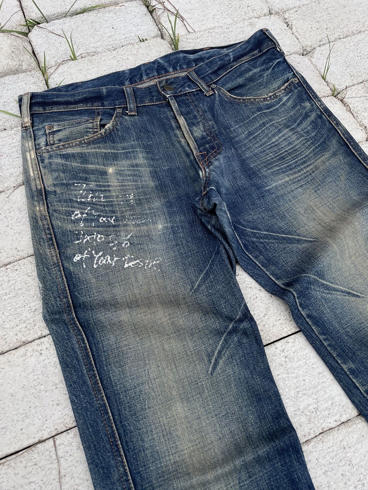 Boycott × If Six Was Nine × Japanese Brand Boycott 3 Stars Mud Wash Clawmark Distressed Denim (A23) Size US 31 - 3 Thumbnail