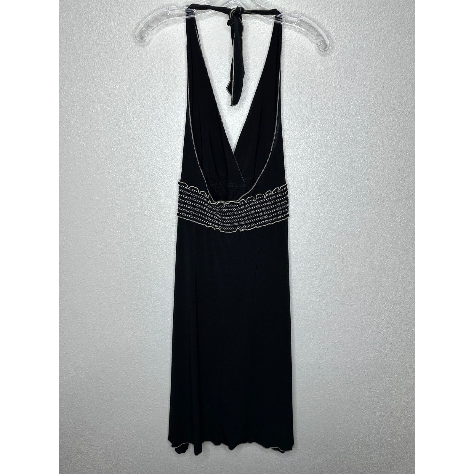Other Studio M Black Halter Open Back White Smocked Dress S Size S / US 4 / IT 40 - 6 Thumbnail