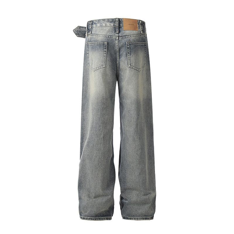 Japanese Brand American retro cleanfit belted wide-leg jeans for men Size US 32 / EU 48 - 2 Thumbnail