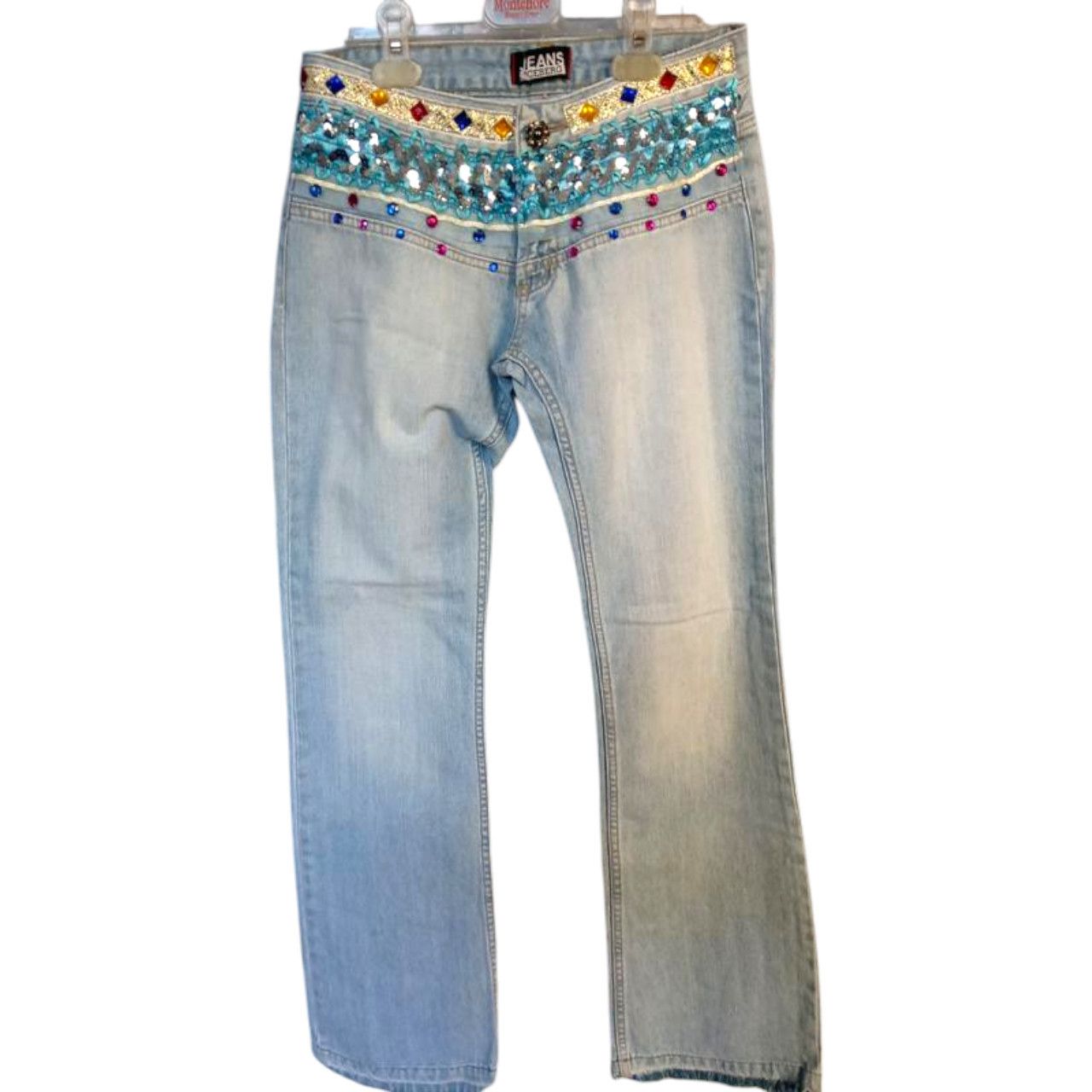Iceberg y2k low rise jeans with sequins / beads 34" sz 29 Iceberg Size 34" / US 12 / IT 48 - 1 Thumbnail