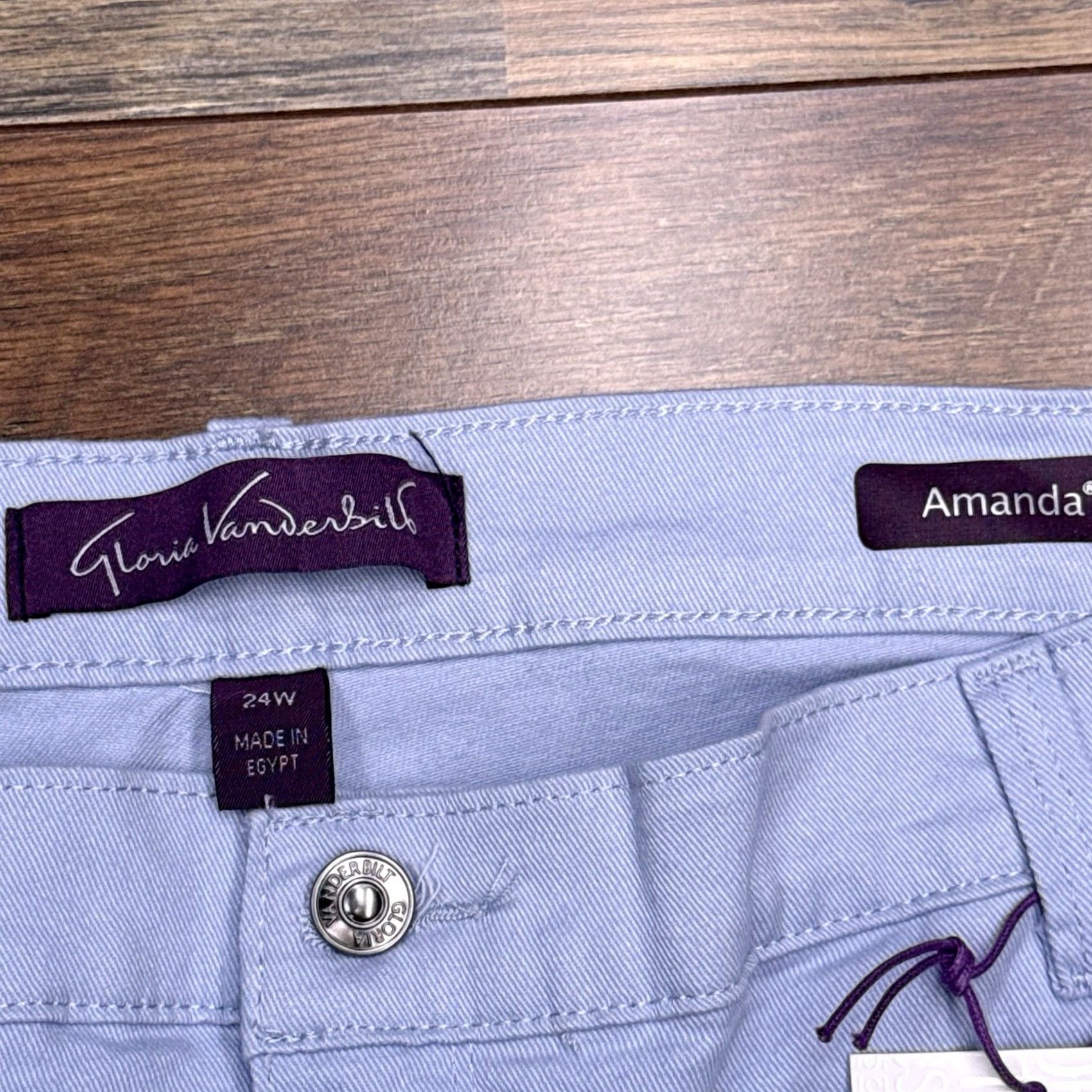 Gloria Vanderbilt Gloria Vanderbilt Amanda Jeans 24W Blue Classic Rise Tapered Leg Womens Plus 28in 5-Pocket Denim Cotton Spandex Size 42" / US 20 - 4 Thumbnail