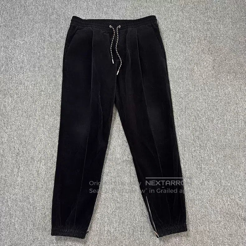 Dior Dior Black corduroy side zipper drawstring sweatpants Size US 32 / EU 48 - 1 Thumbnail