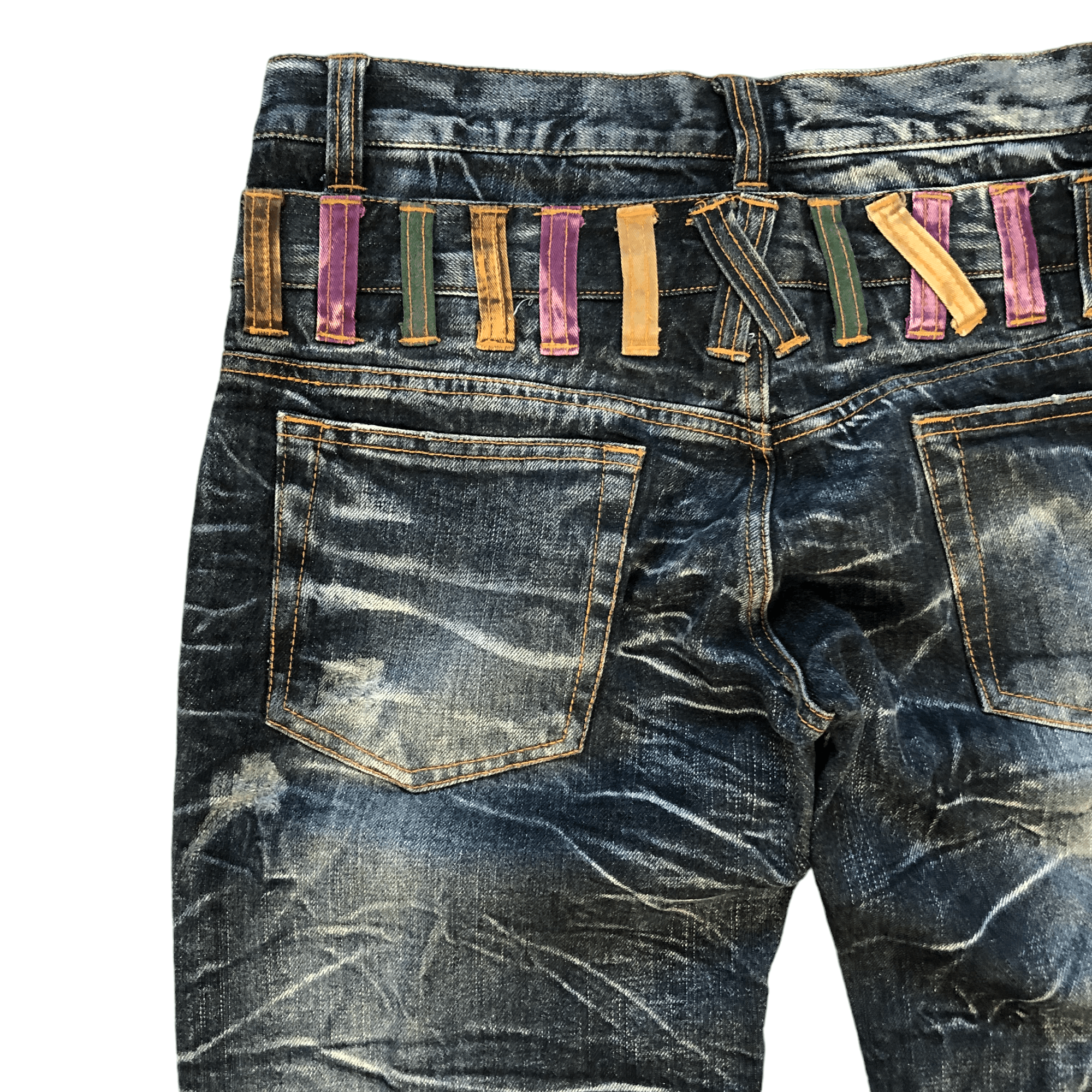 Japanese Brand NYLOUS LIMITED EDITION DOUBLE WAIST DENIM PANTS #5977-216 Size US 32 / EU 48 - 17 Thumbnail