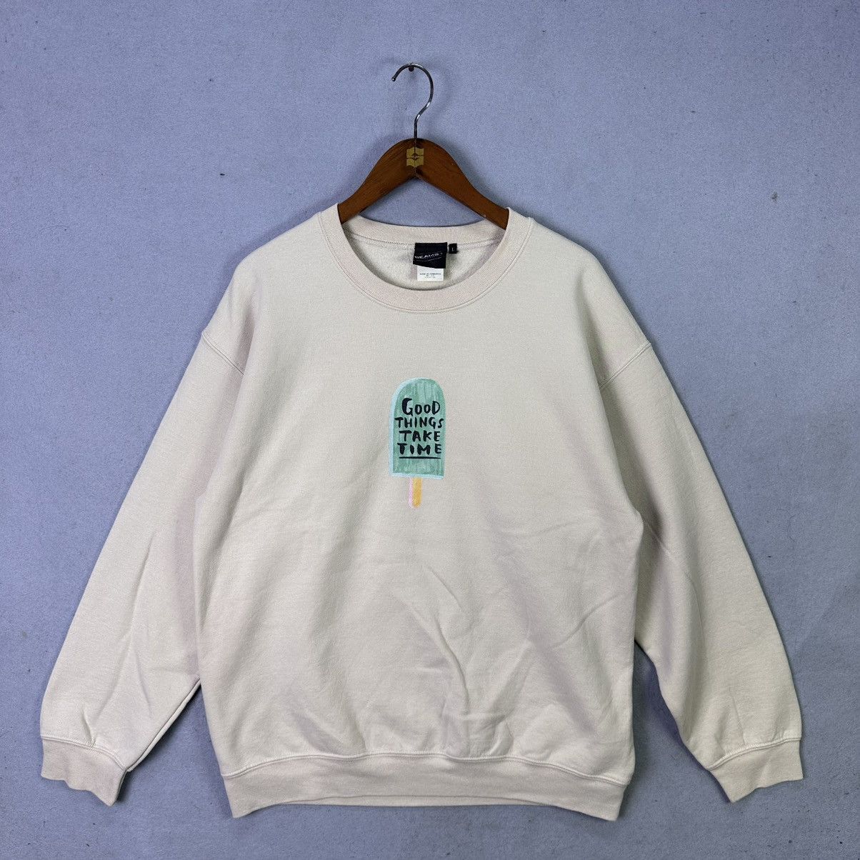 Beams Japan Vintage BEAMS Sweatshirt L Good Things Take Time Graphic Size US L / EU 52-54 / 3 - 1 Thumbnail