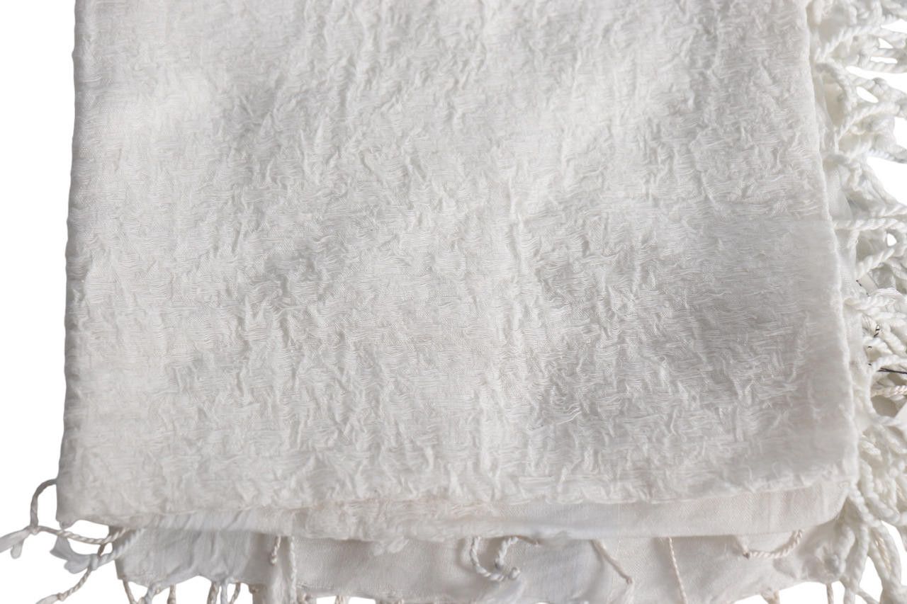 Dries Van Noten Dries Van Noten Unisex White Farriss Scarf Silk Cotton NWT Size ONE SIZE - 11 Thumbnail