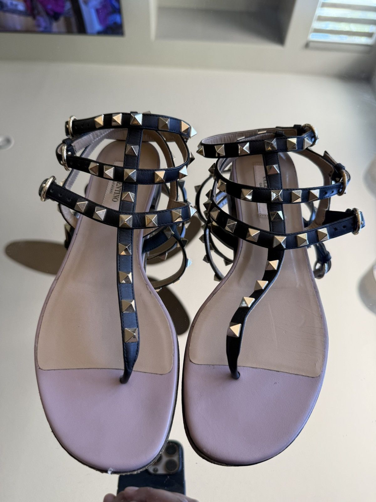 Valentino Valentino Rockstud Gladiator Leather Sandals Size US 8 / IT 38 - 9 Thumbnail