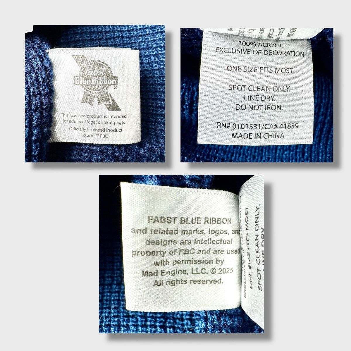 Mad Engine 2 pack Mad Engine Double Ribbon Red Blue Beanies Sz OS Size ONE SIZE - 10 Thumbnail