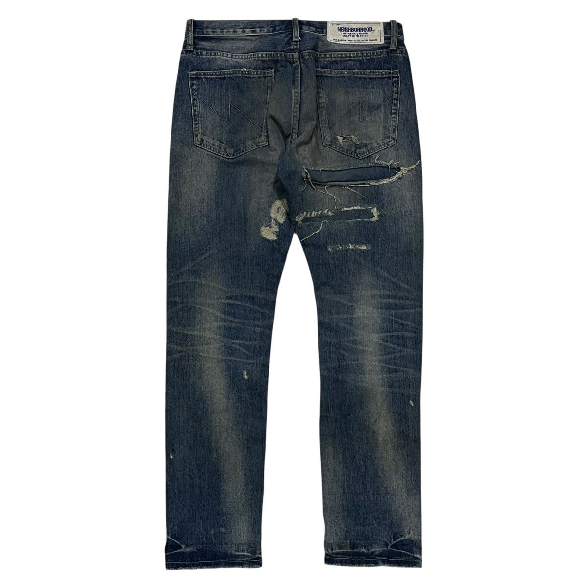 Neighborhood Neighborhood DP-Narrow Distressed Selvedge Denim Pants Size US 32 / EU 48 - 2 Thumbnail