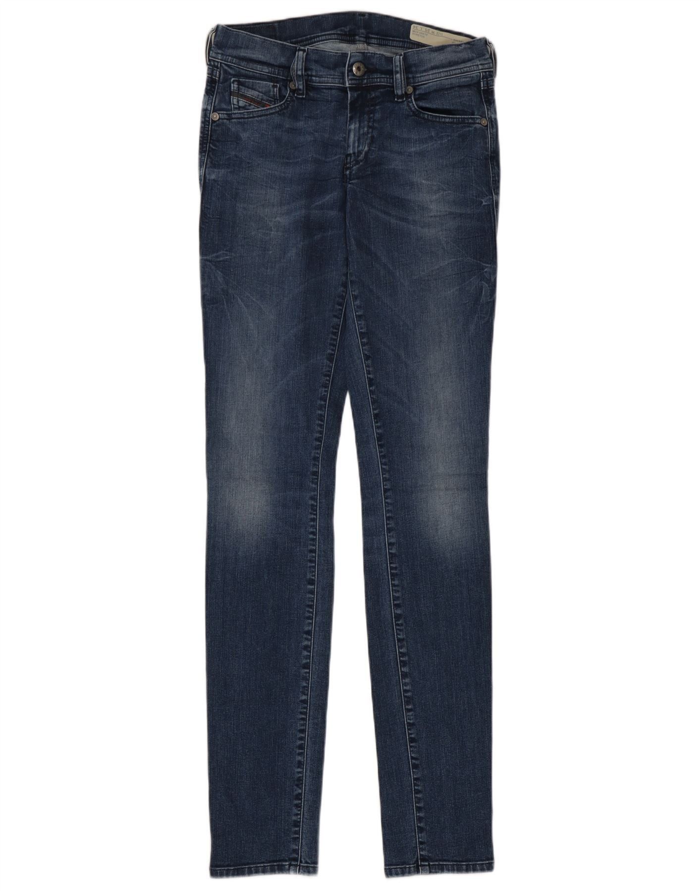 Diesel Womens Francy Low Waist Relaxed Fit Skinny Jeans W25 L34 Blu Size 42" / US 20 - 1 Thumbnail