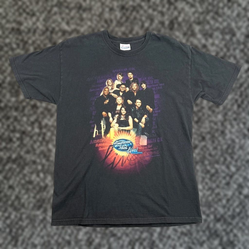 Hanes VINTAGE American Idol Shirt L Adult Black 2010 Tour Hanes Heavy Cotton Unisex T-Shirt Men's Womens Size US L / EU 52-54 / 3 - 1 Thumbnail