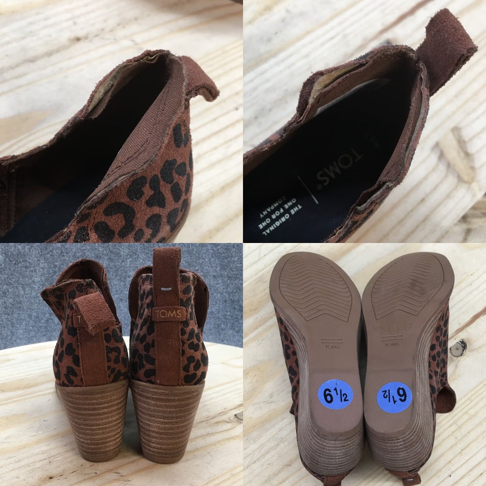 Toms Toms Boots Womens 6.5 Kallie Bootie Brown Leopard Print Ankle Top Wedge 10017538 Size M / US 6-8 / IT 42-44 - 8 Thumbnail