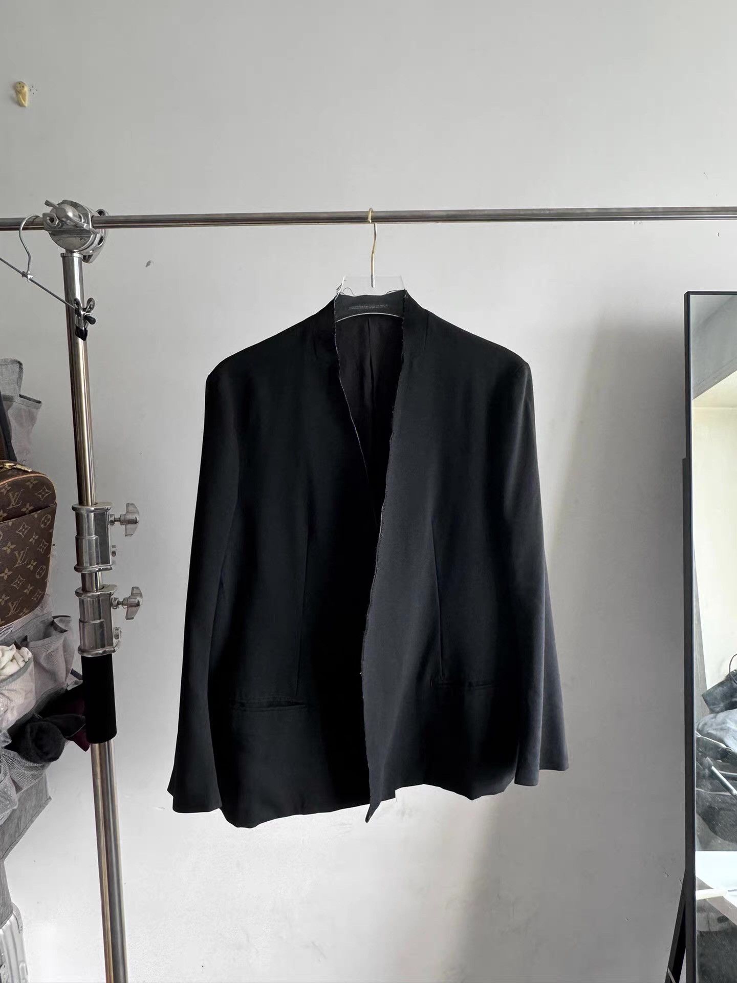 Yohji Yamamoto Yohji Yamamoto 19AW Wool Collarless Blazer Q17 Size 48R - 1 Thumbnail