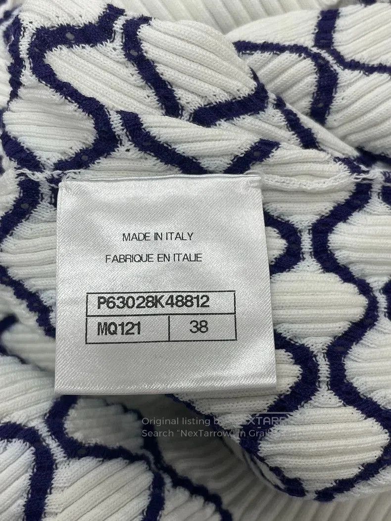 Chanel Chanel Blue White Plaid Collar Knit T-shirt. Size US M / EU 48-50 / 2 - 5 Thumbnail