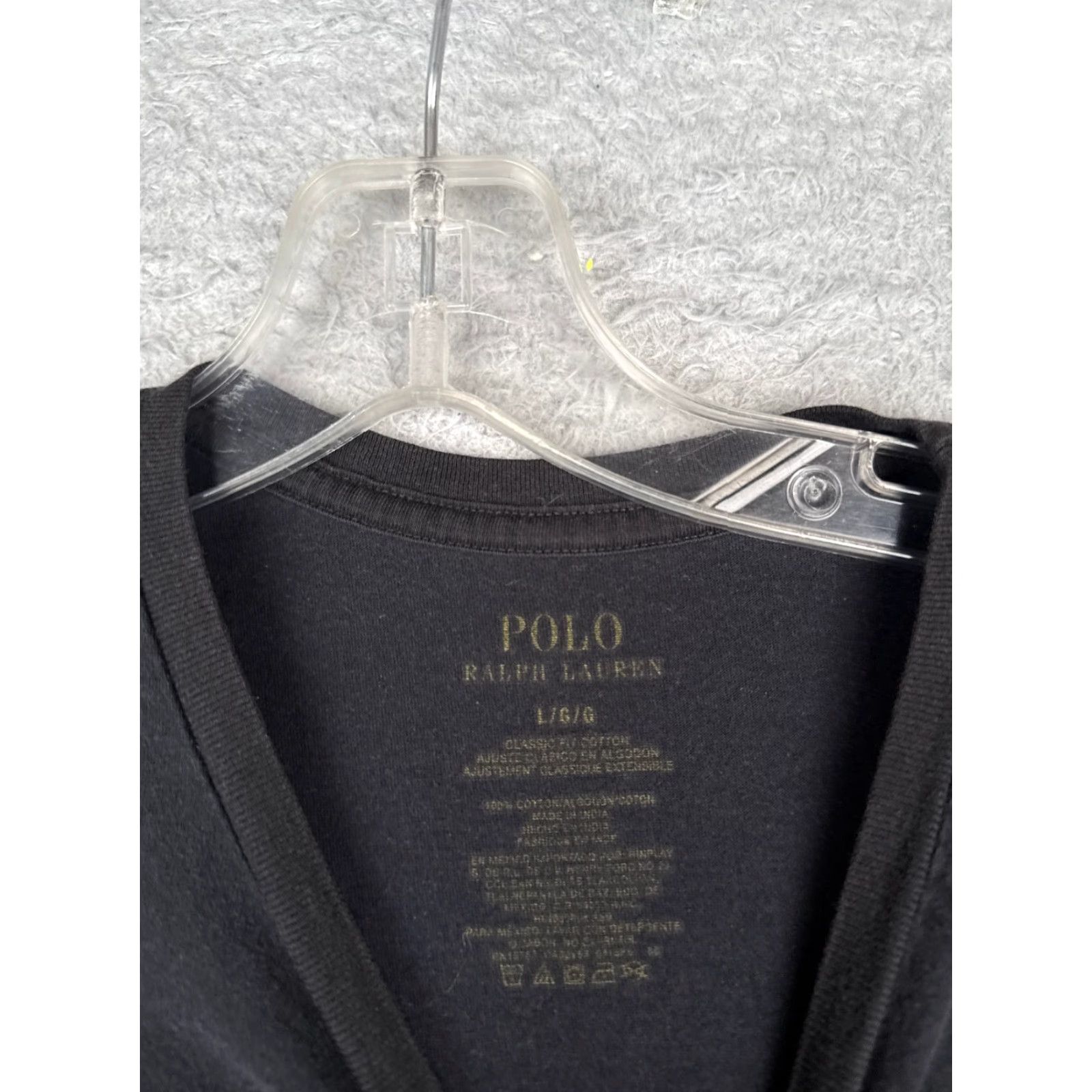 Ralph Lauren VINTAGE Polo Ralph Lauren Shirt Adult Large Black Short Sleeve Crew Neck Cotton Size US L / EU 52-54 / 3 - 6 Thumbnail