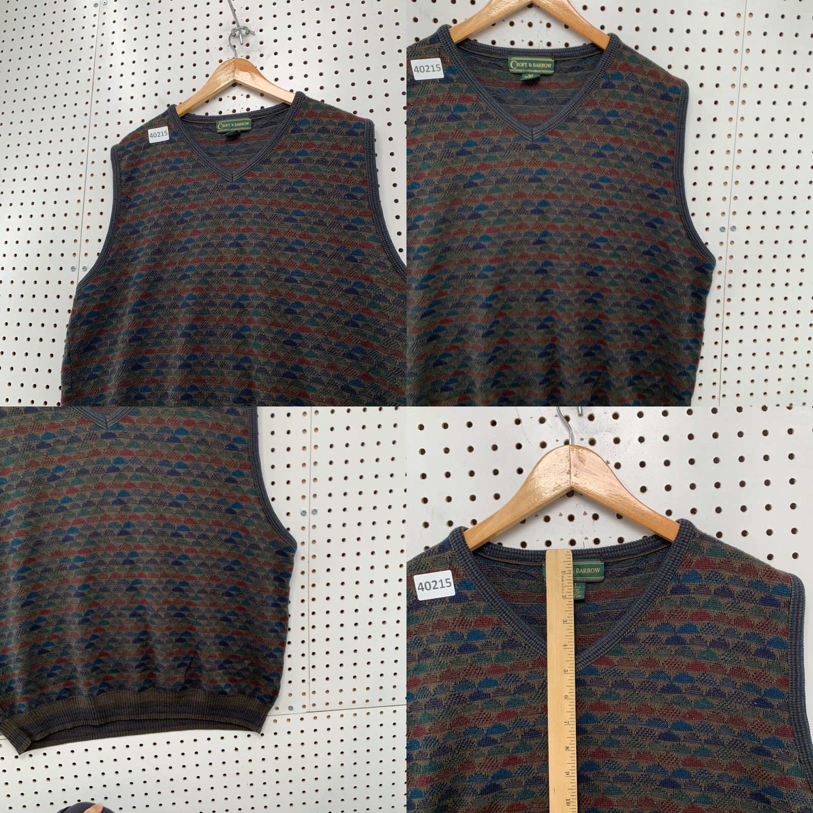 Croft & Barrow Vintage Croft Barrow Sweater Vest XL Brown Wool Geometric Knit Italy Mens Size US XL / EU 56 / 4 - 8 Thumbnail