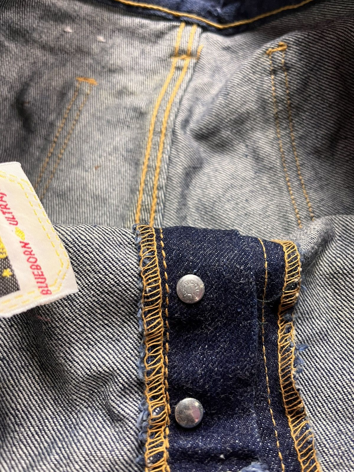 14th Addiction Rare 🗣️Vintage 70s Blue Born flare jeans fabric not rick owen Size US 33 - 6 Thumbnail