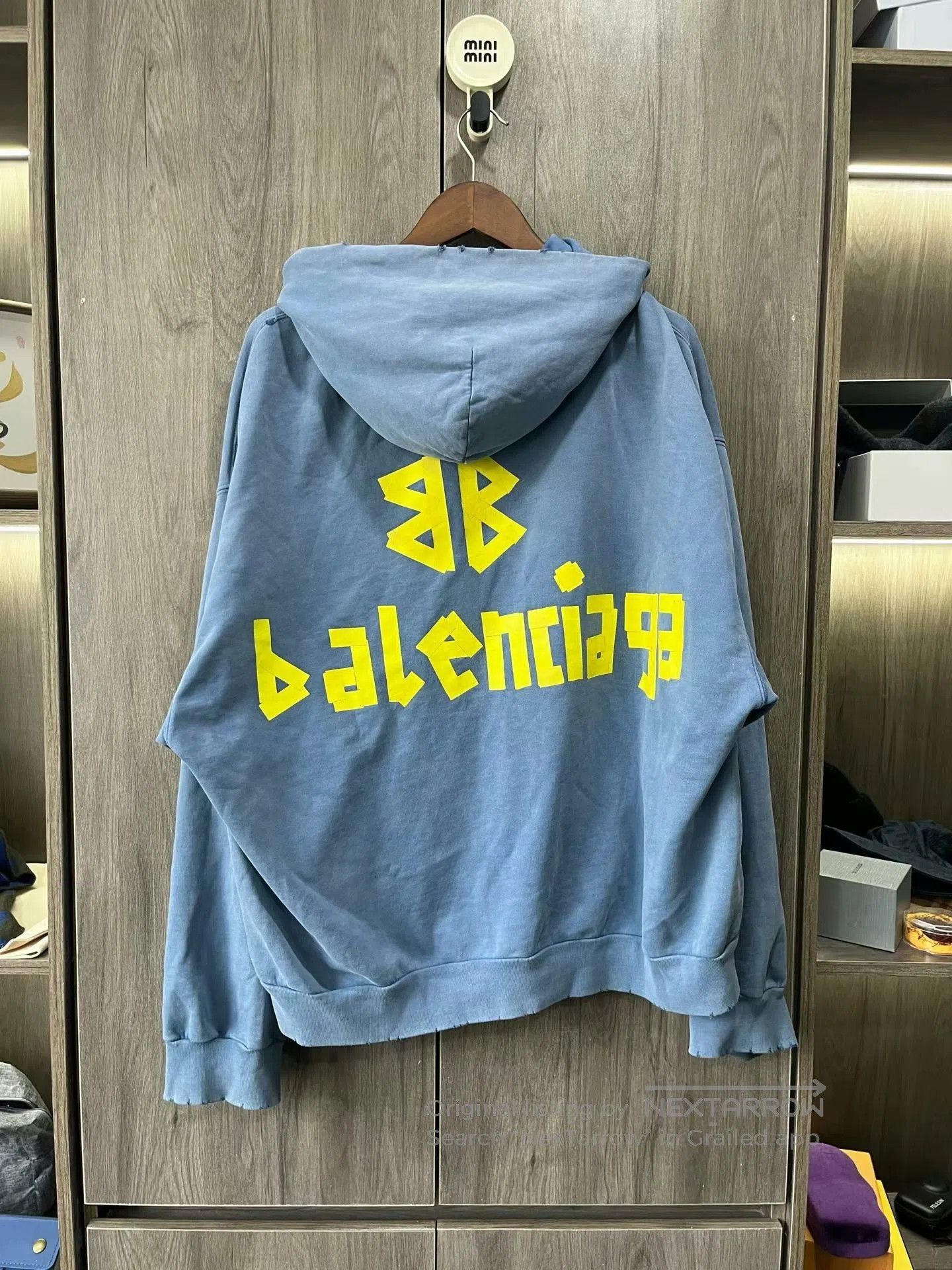Balenciaga balenciaga blue hoodie with logo print. Size US M / EU 48-50 / 2 - 5 Thumbnail