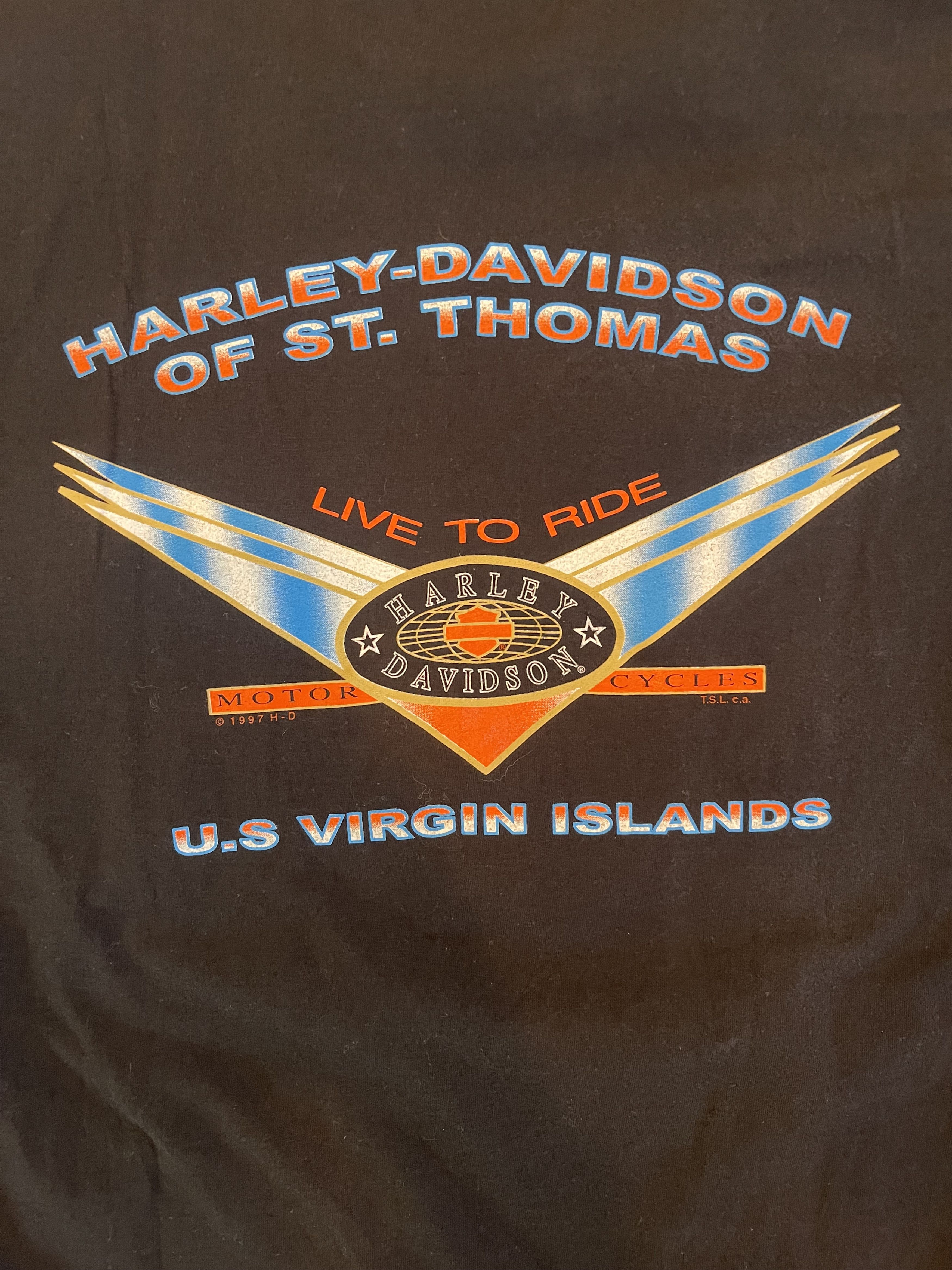 Harley Davidson × Vintage 1997 Harley Davidson St. Thomas Virgin Islands T-shirt Size US L / EU 52-54 / 3 - 5 Thumbnail