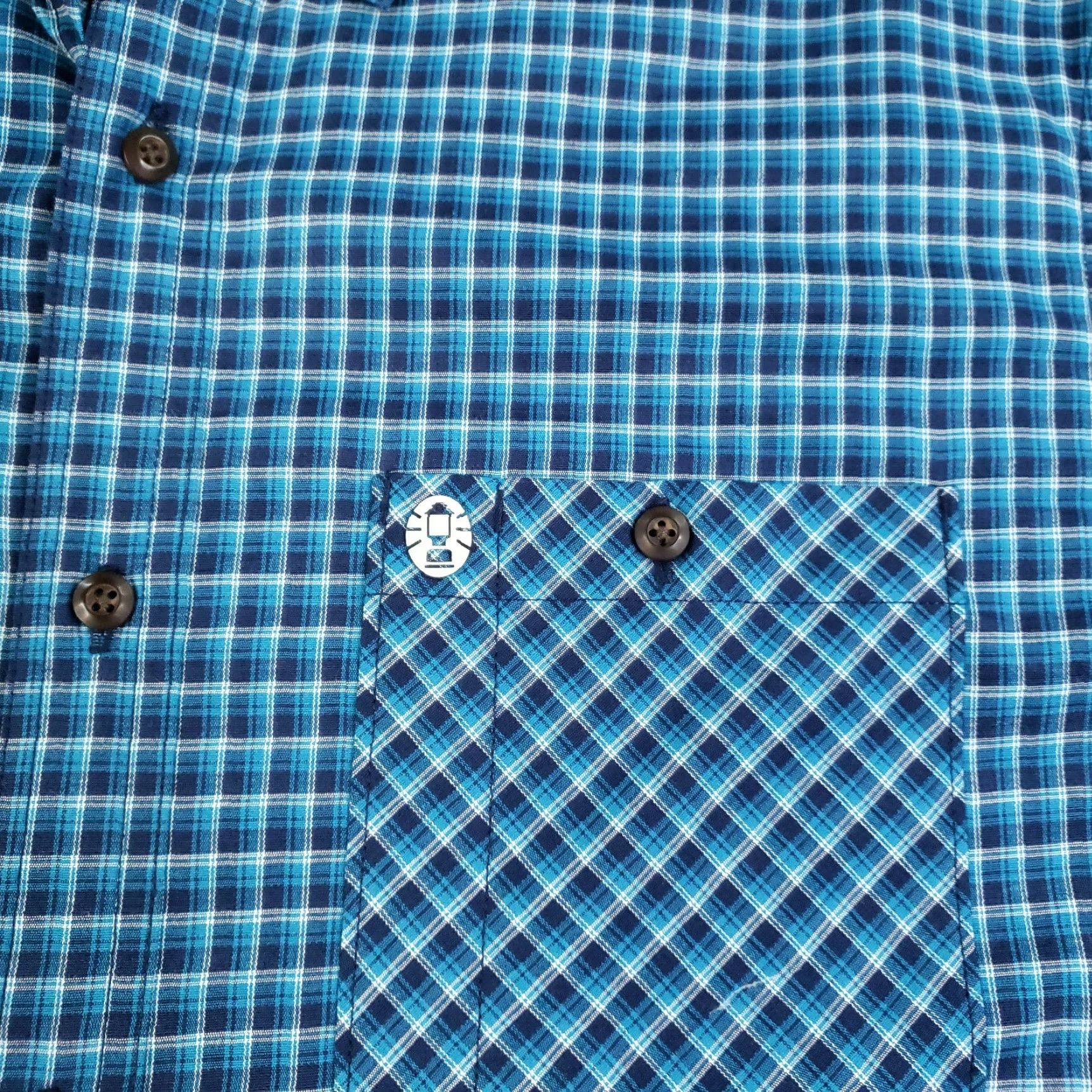 Vintage Coleman Shirt Button-Up Short Sleeve Men Medium Blue Plaid Casual Workwear NHS? Size US M / EU 48-50 / 2 - 6 Thumbnail