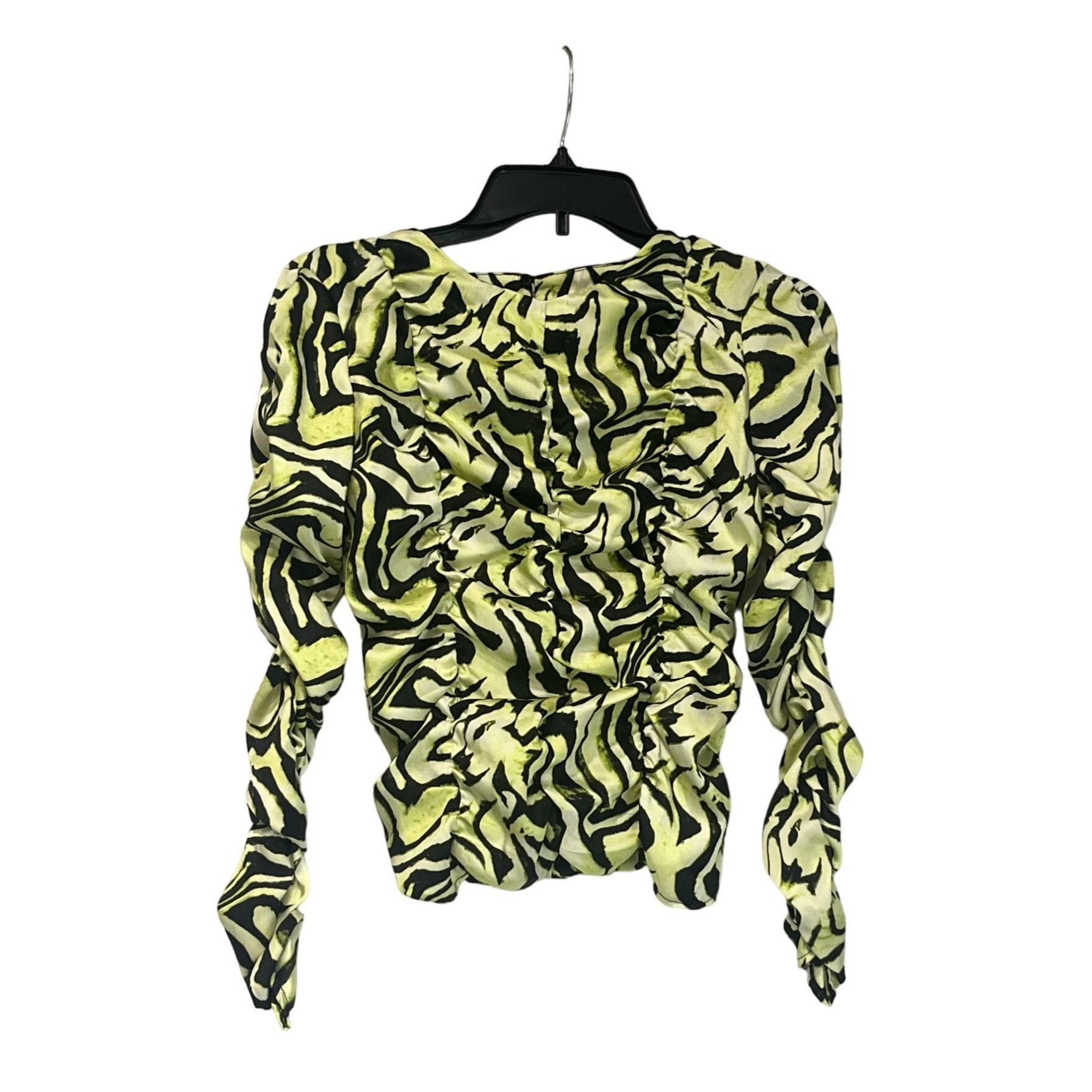 Topshop Topshop Ruched Long Sleeve Shirred Swirl Animal Print Top In Size S / US 4 / IT 40 - 5 Thumbnail