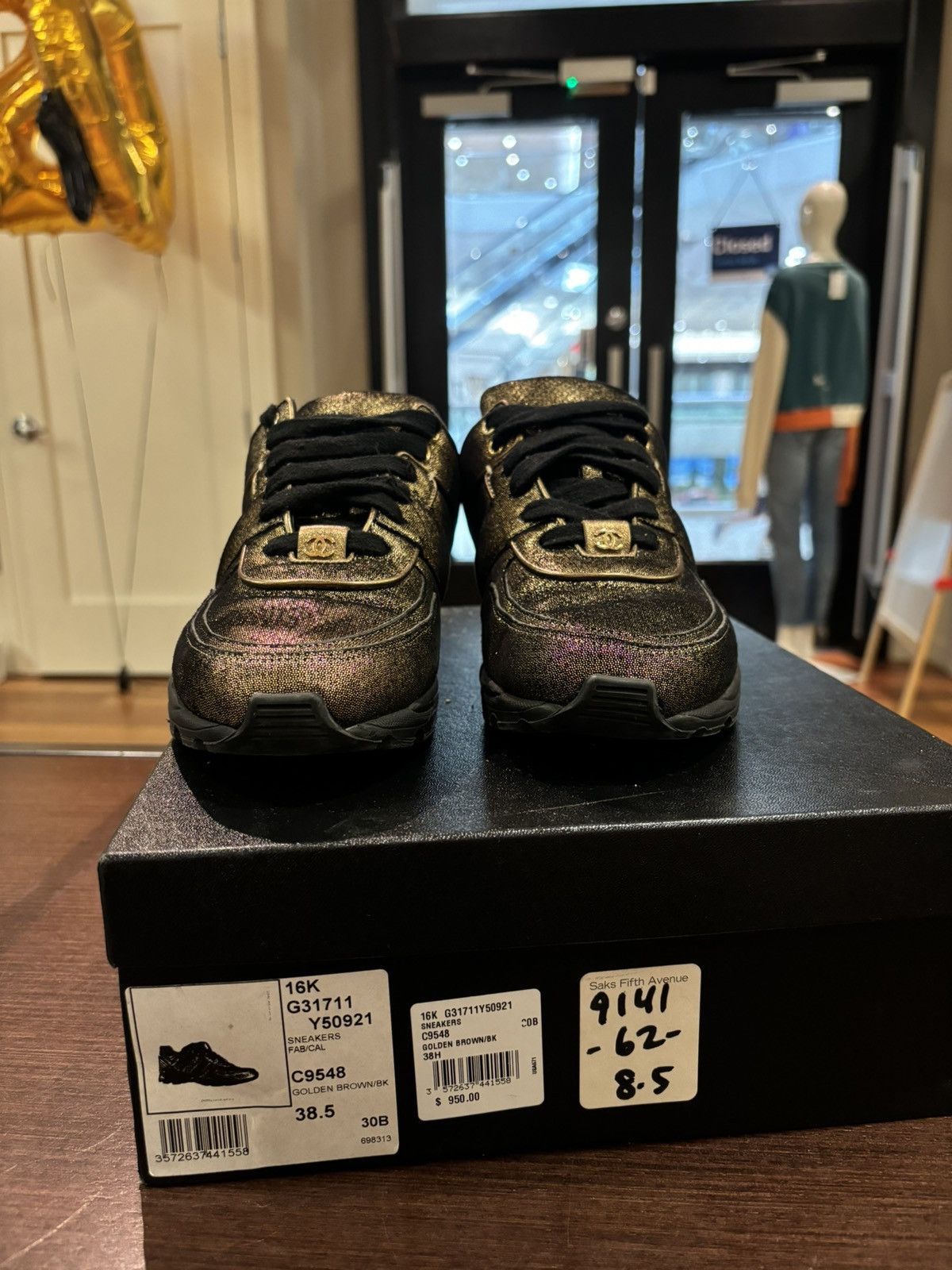 Chanel Chanel Trainer Gold/Black Size US 5.5 / EU 38 - 6 Thumbnail