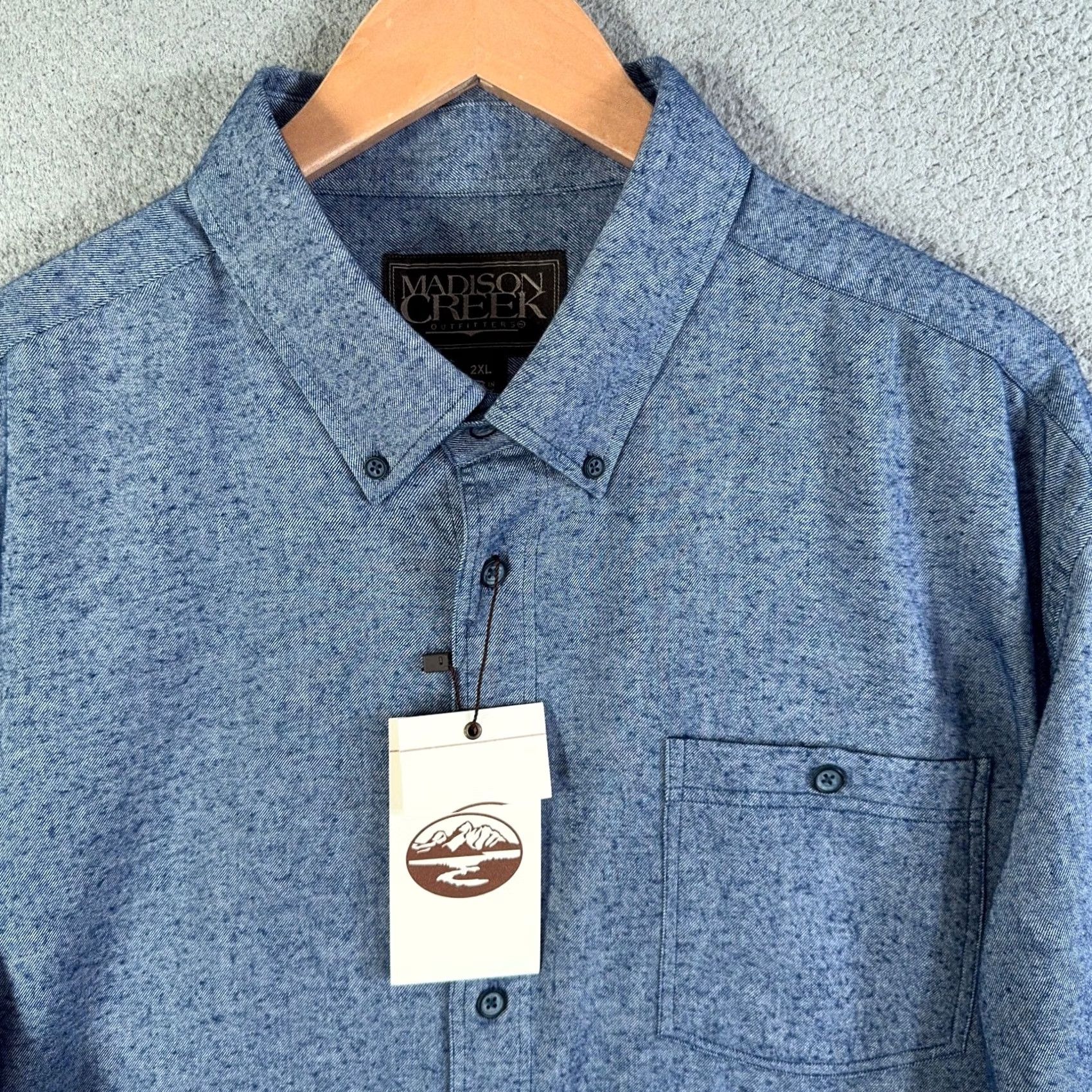 Madison Madison Creek Flannel Shirt Mens 2XL Cotton Wool Blue Button Up Outdoor Turkey Shirt Shirt Button-Up Casual Mens 2XL Blue Flannel Madison Creek Size US XXL / EU 58 / 5 - 3 Thumbnail