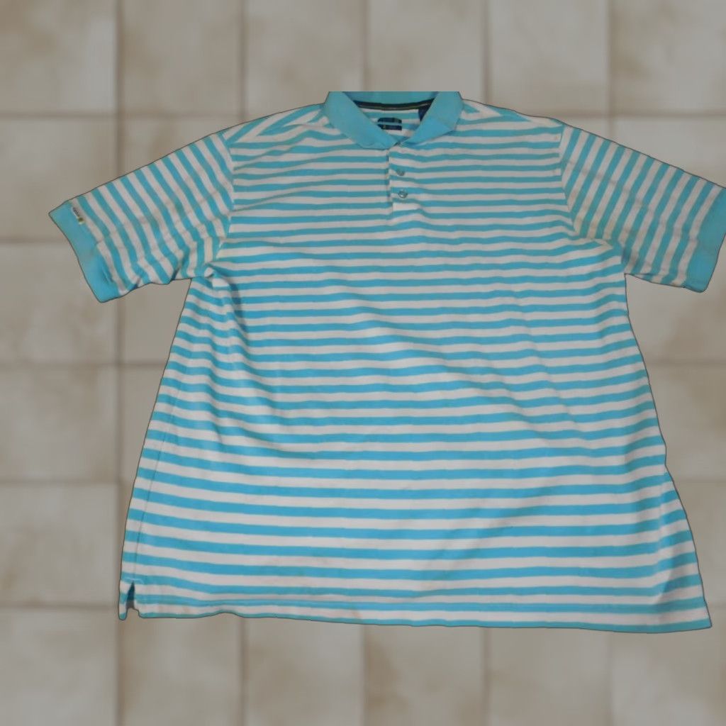 Izod IZOD Polo Shirt XL Blue Striped Logo Mens Short Sleeve Collared Classic Golf Shirt Size US XL / EU 56 / 4 - 1 Thumbnail