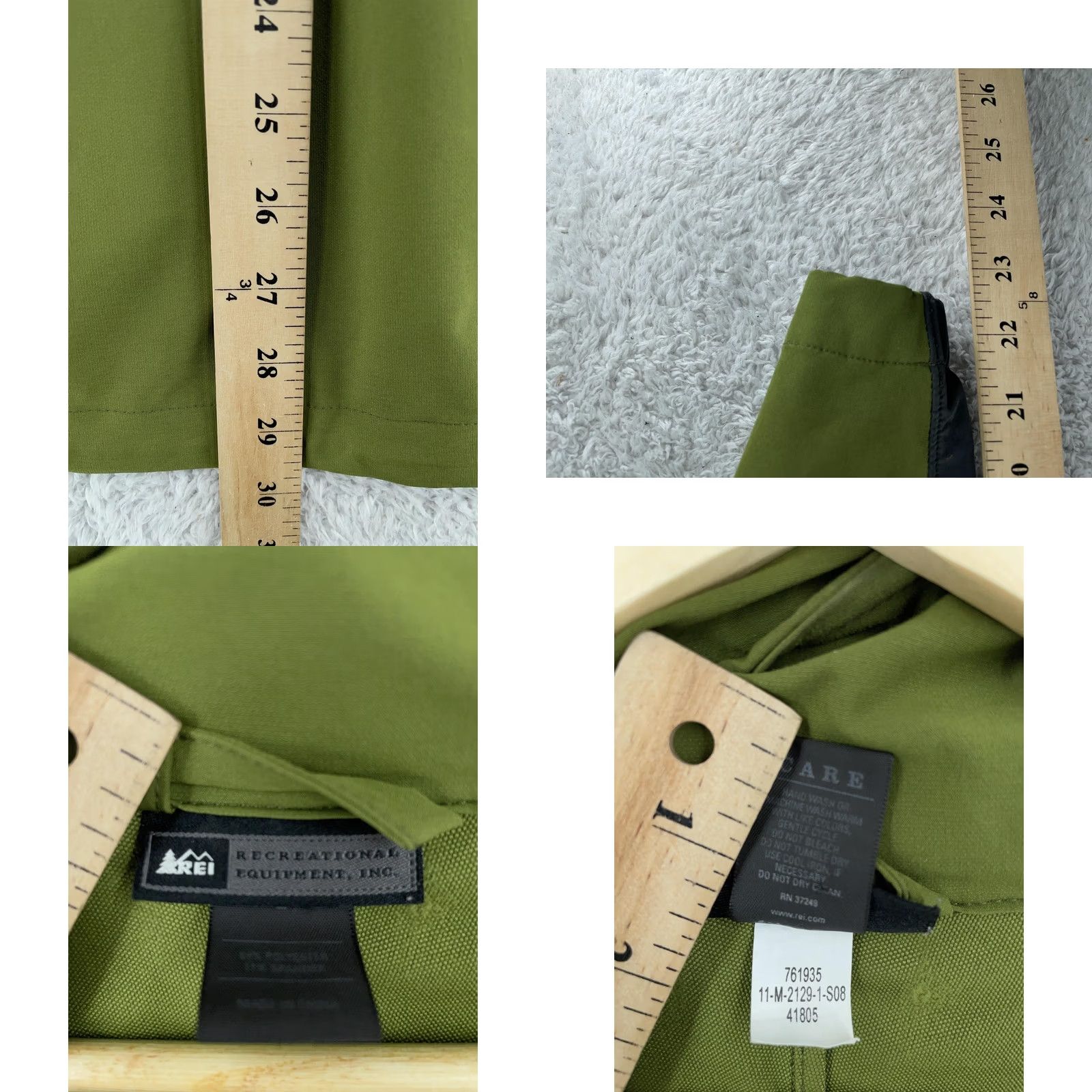 Vintage REI Windbreaker Jacket Mens Large Green Black Full Zip Hooded Softshell Hiking Outdoor Activewear Casual- Mens L Green Jacket Size US L / EU 52-54 / 3 - 8 Thumbnail