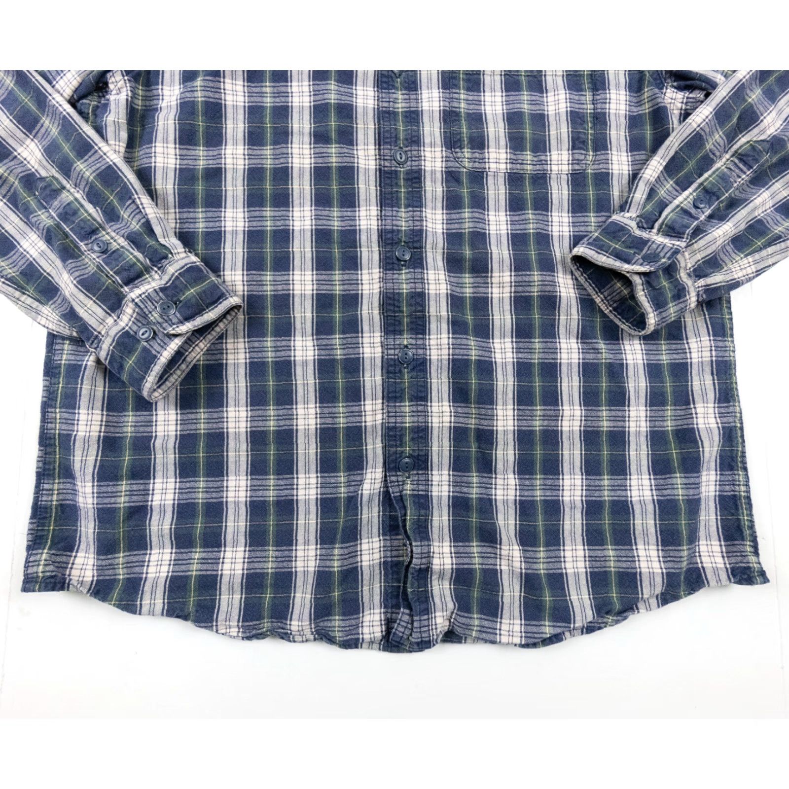 Vintage L.L. Bean Mens Shirt Long Sleeve Button-Up Heavy Cotton Plaid Blue Adult Medium Size M Regular Fit Size US M / EU 48-50 / 2 - 3 Thumbnail