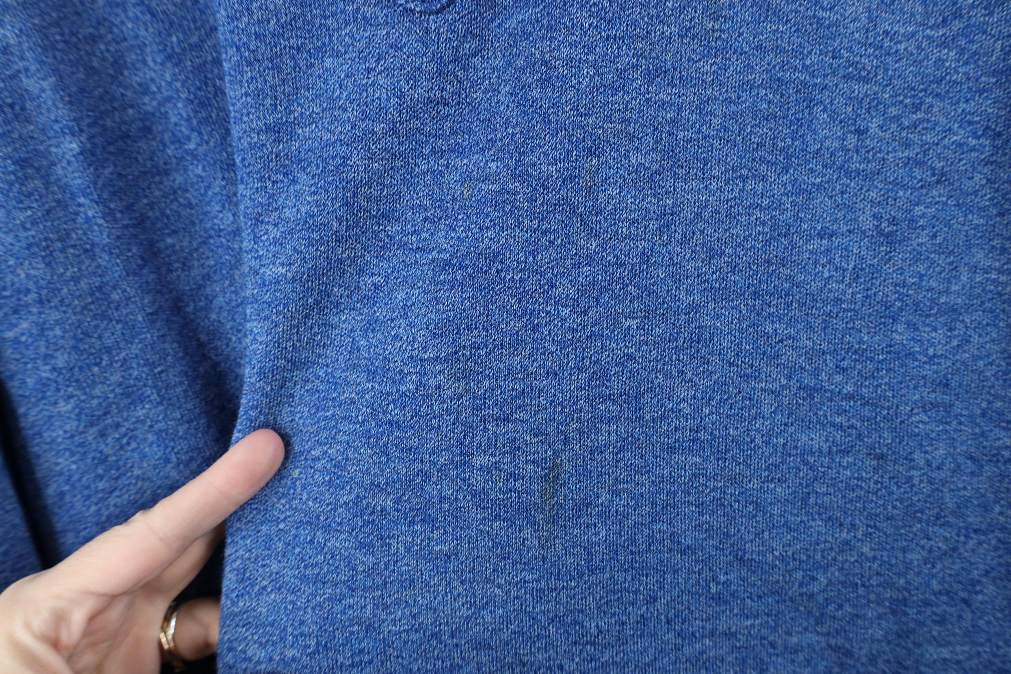Vintage Vintage 70s Streetwear Blank Knit V-Neck Sweater Blue USA Size US XL / EU 56 / 4 - 4 Thumbnail