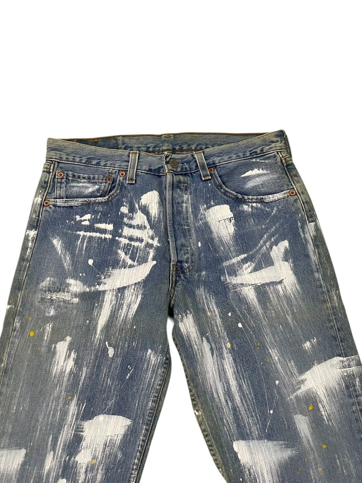 Levi's Vtg 1998 Levi’s 501 USA Painted Art Regular Straight 3🟦8 Size US 31 - 14 Thumbnail