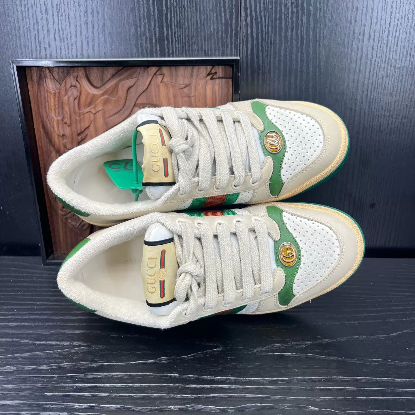 Gucci Women's Gucci Rhyton Gray Green 35.5 Shoes Size US 5 / IT 35 - 7 Thumbnail