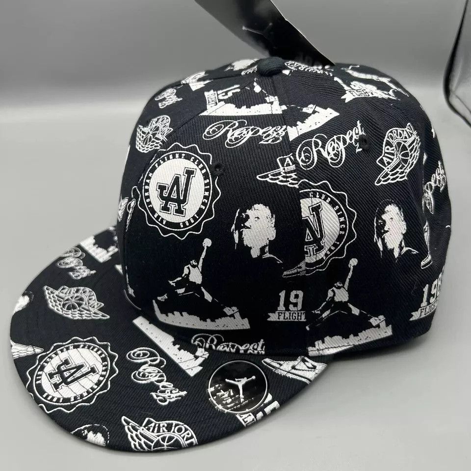 Jordan Brand Air Jordan Flight Hat Men 7 7/8 All Over Print Fitted Cap Size ONE SIZE - 2 Thumbnail