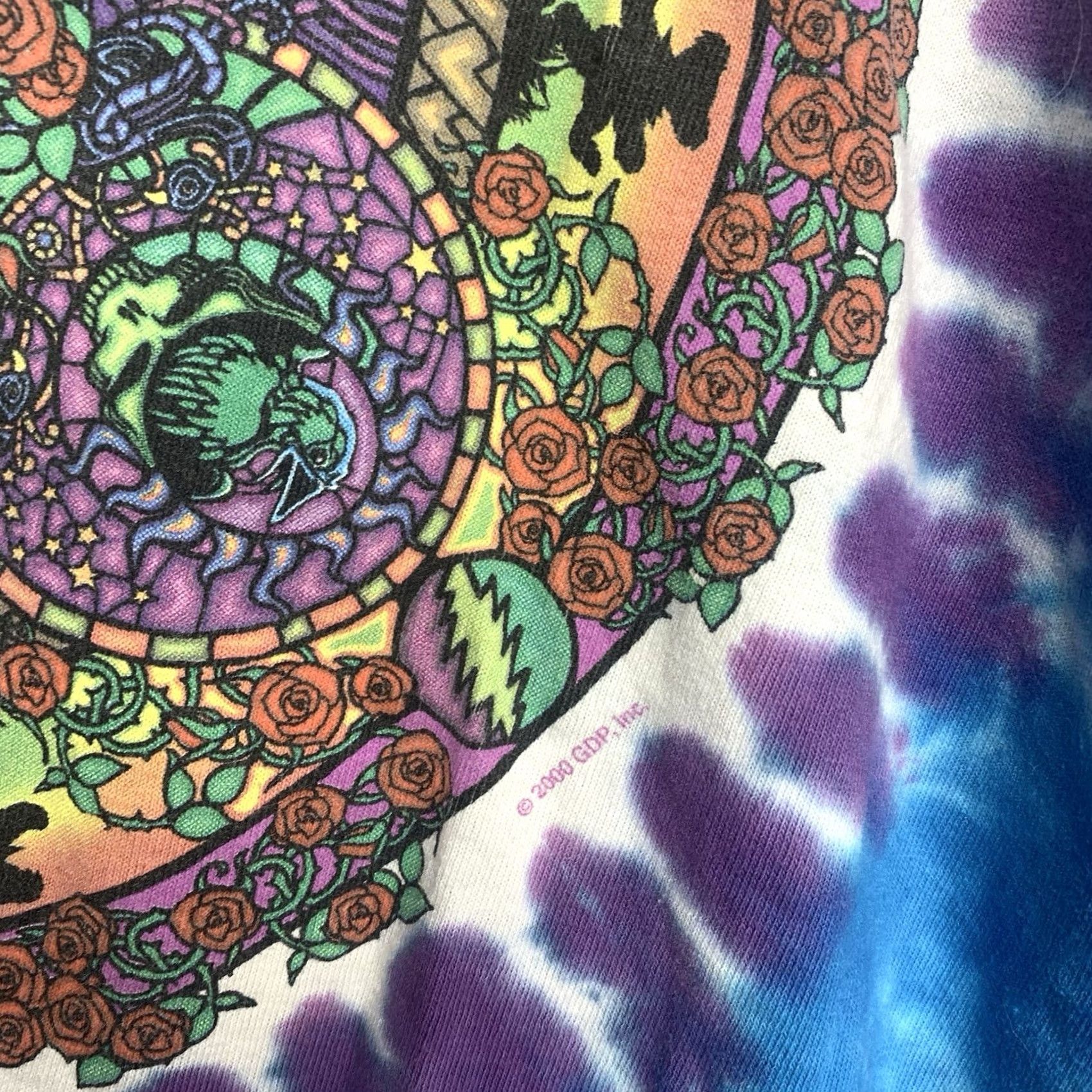 Liquid Blue VINTAGE Liquid Blue Grateful Dead Shirt Mens M Blue Tie Dye Crew Neck Short Sleeve Celtic Mandala Bear AOP 90s Band Graphic Shirt Mens Size US M / EU 48-50 / 2 - 5 Thumbnail