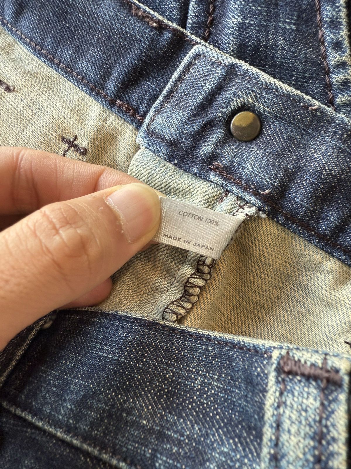 Number (N)ine Number Nine A/W 2000 “Redisun” Distressed Bush Denim Pant Size US 32 / EU 48 - 6 Thumbnail